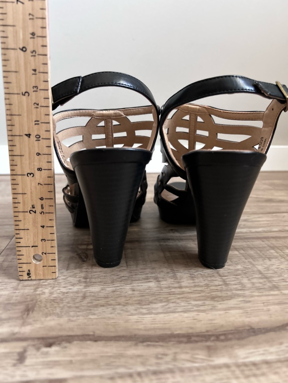 Chinese Laundry perp toe Black Cutout Slingback High Heel Sandals sexy date - Picture 6 of 8